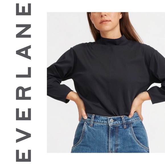 Everlane Tops - Everlane Luxe Cotton Mock Neck tee